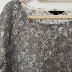 Banana Republic Gray 3/4 Sleeve Blouse